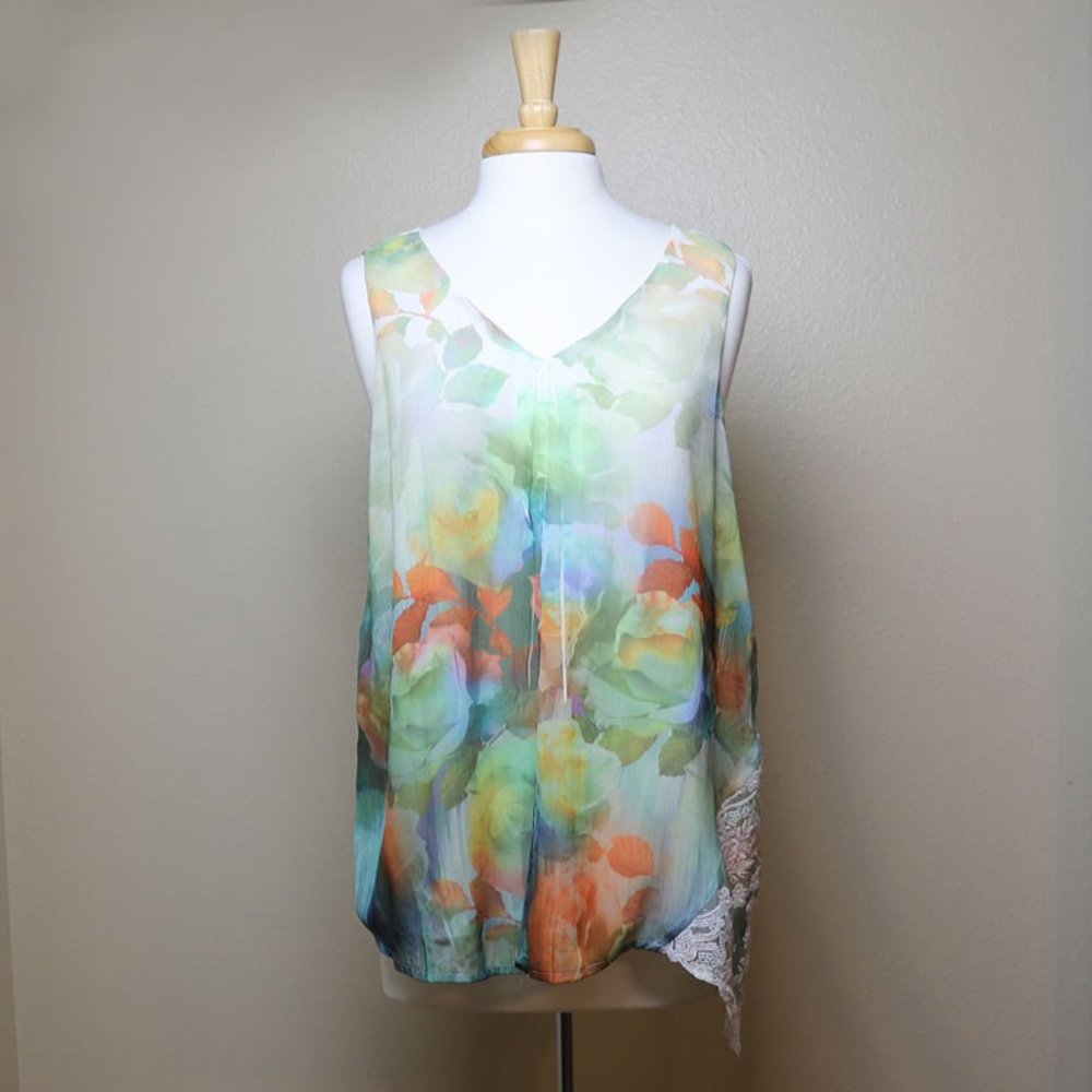 Live and Let Live Watercolor Sleeveless Top